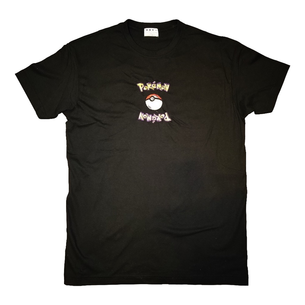 pokemon embroidery t shirt black